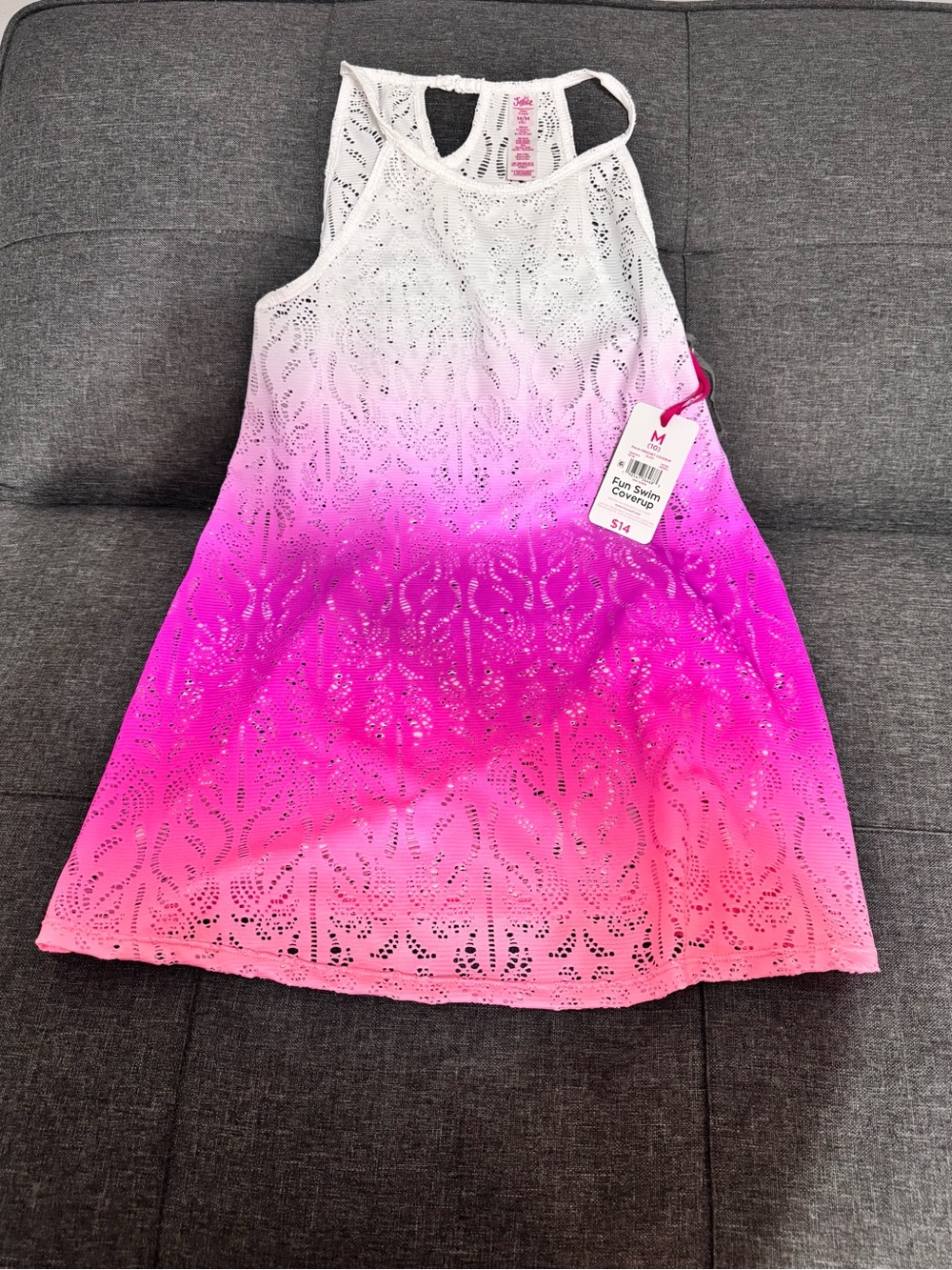 Justice Pink Ombre Lace Swim Coverup